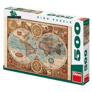 Puzzle Mapa svět z r.1626, 500 dílků