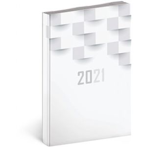 Denní diář Cambio Classic 2021, bílý, 15 × 21 cm