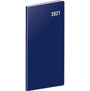 Kapesní diář Modrý 2021, plánovací měsíční, 8 × 18 cm