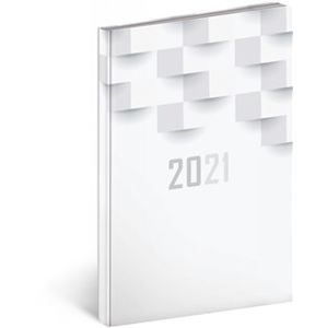 Týdenní diář Cambio Classic 2021, bílý, 15 × 21 cm