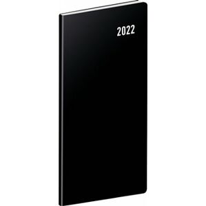 Kapesní diář Černý 2022, plánovací měsíční, 8 x 18 cm