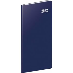 Kapesní diář Modrý 2022, plánovací měsíční, 8 x 18 cm