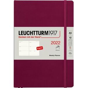 Týdenní plánovací diář Leuchtturm Medium (A5) 2022, Softcover, Port Red, English
