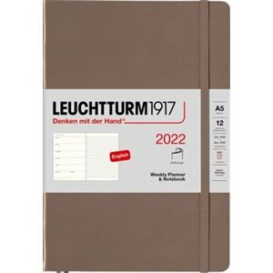 Týdenní diář a zápisník Leuchtturm (A5) 2022, Softcover, Anthracite, English
