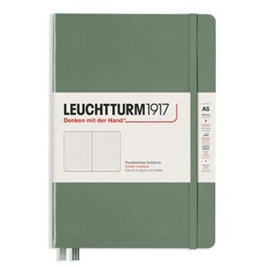 Stylový zápisník Leuchtturm v pevné vazbě formátu A5 Olive, Medium (A5), 251 p., tečkovaný