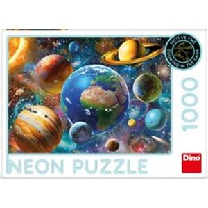 Neonové puzzle Planety - 1000 dílků