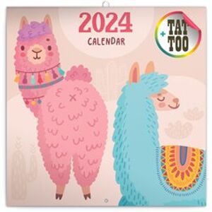 Poznámkový kalendář Šťastné lamy 2024