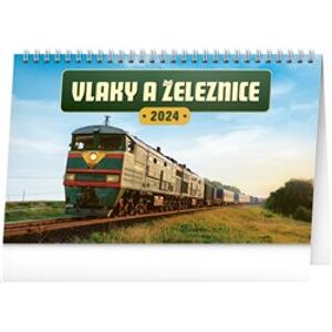 Stolní kalendář Vlaky a železnice 2024