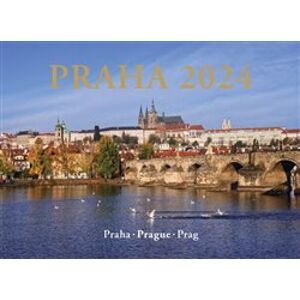 Praha 2024 - nástěnný kalendář na šířku. Praha, Prague, Prag